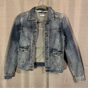 Dex Acid‎ Wash Two Pocket Button Down  Denim Jean Jacket Size S